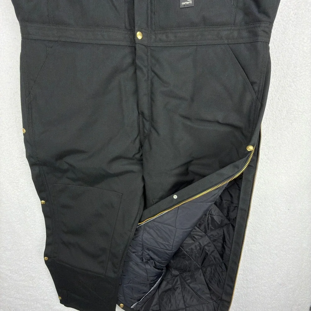 Carhartt Yukon Zip-To-Waist Biberalls Mens 44x30 R33 BLK Black NWT Bibs Overalls